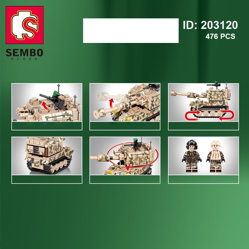 Đồ Chơi Lắp Ráp Xe Tăng Tự Hành PLZ-05 - SEMBO 203120