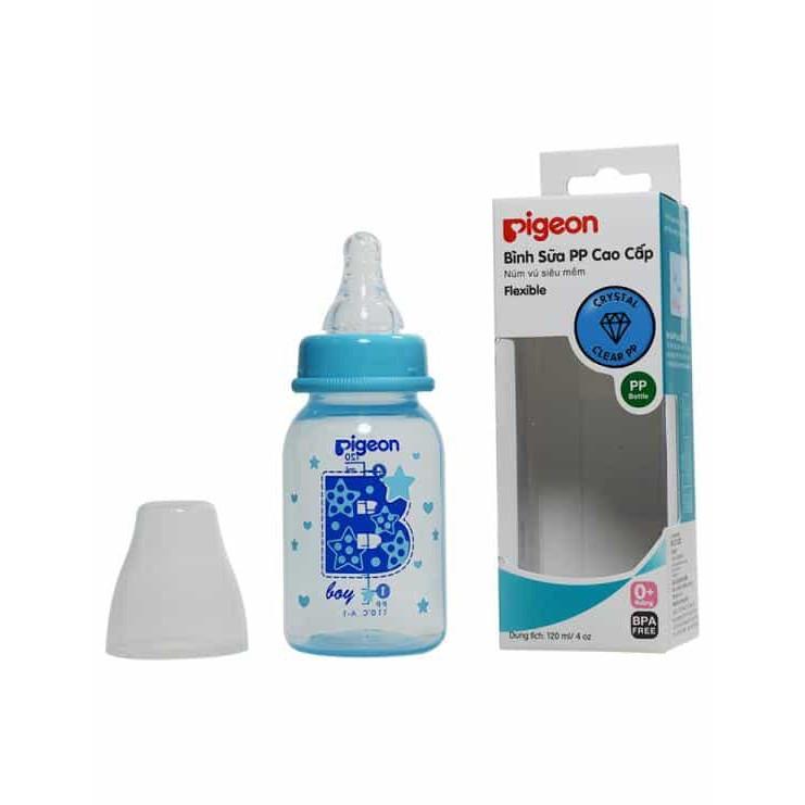 Bình sữa cổ hẹp PP cao cấp bé trai Pigeon 120ml/ 240ml