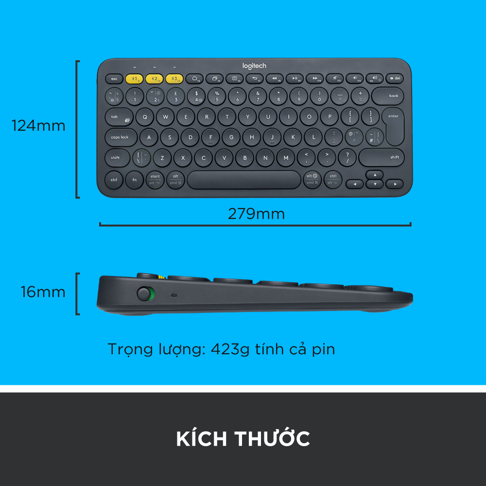 Bàn Phím Bluetooth Logitech K380 - Hàng Chính Hãng