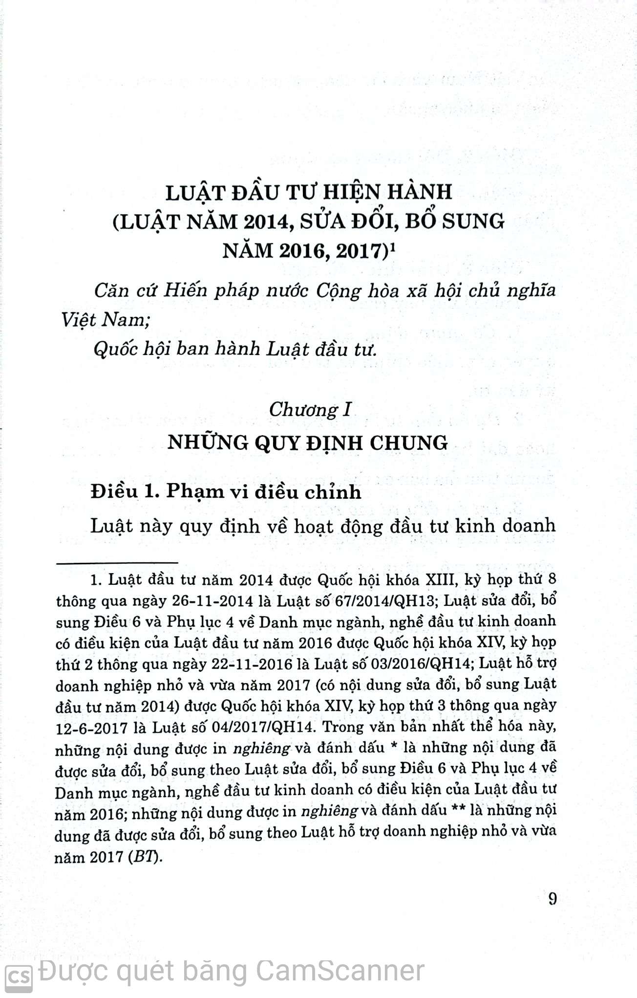 Luật đầu tư hiện hành Current Law on Investment