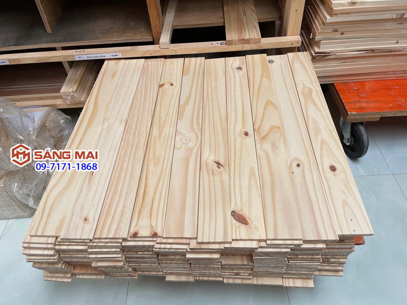 Tấm gỗ thông mặt rộng 10cm x dày 1cm x dài 80cm + láng mịn 4 mặt