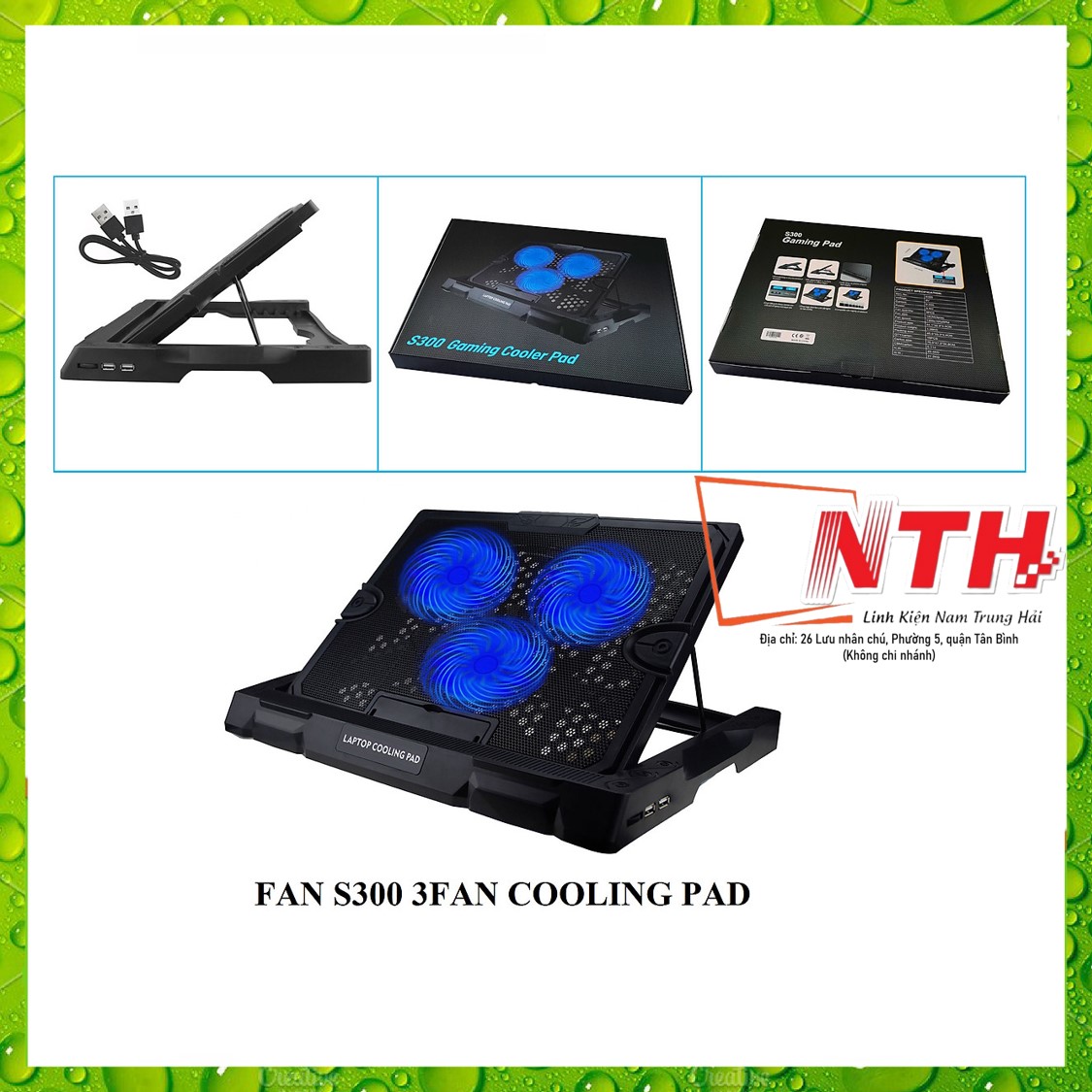 Đế tản nhiệt 3 Fan COOLING PAD S300