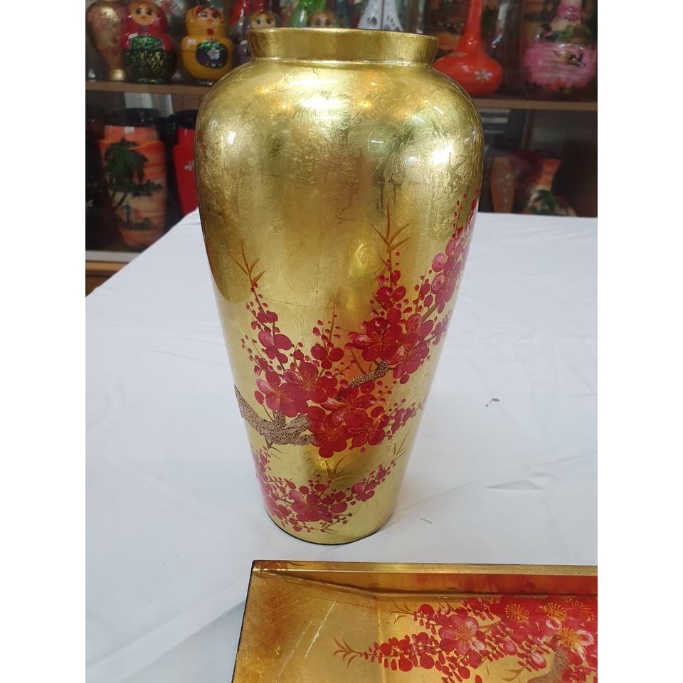 Bộ Ba Khay sơn mài phong cảnh đồng quê Việt Nam đẹp mắt, sang trọng, quà tặng ý nghĩa