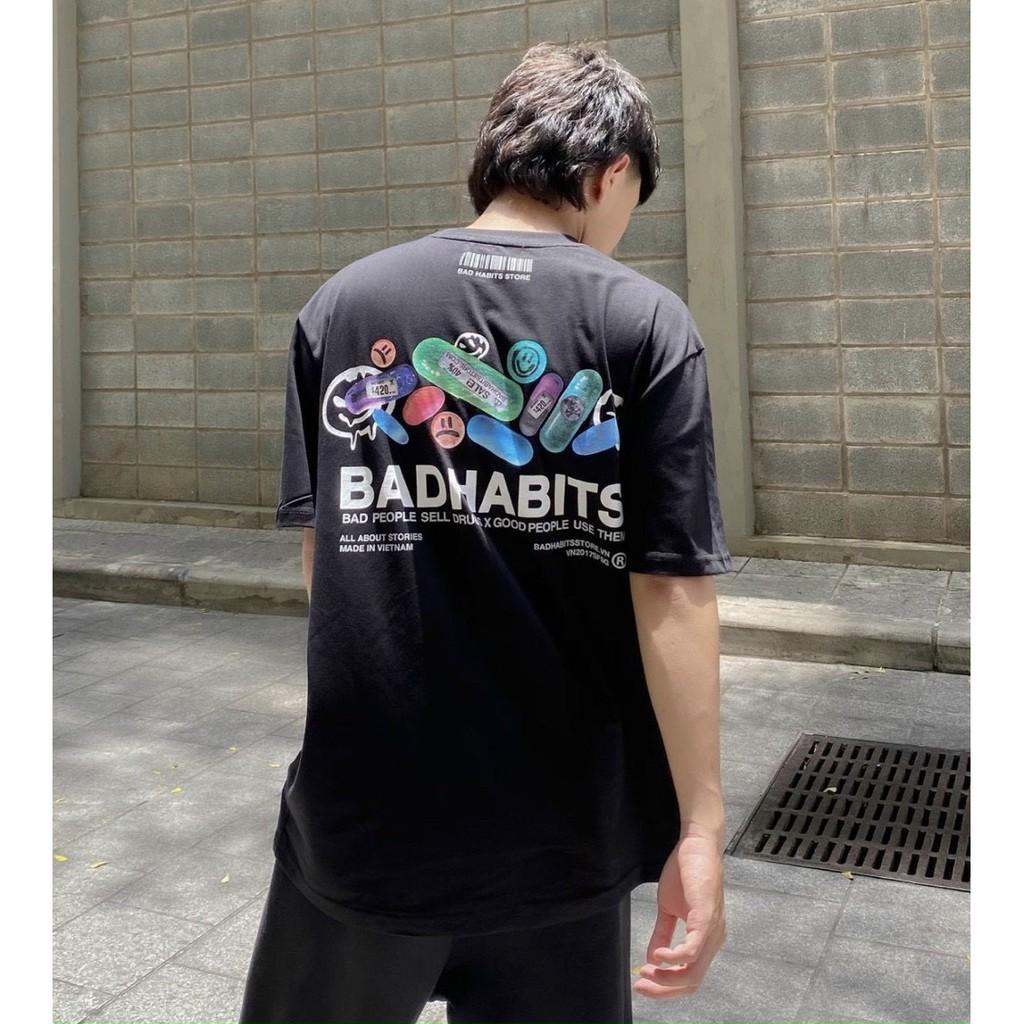 Áo Thun Local Brand Bad Habit Nam Nữ Tay Lỡ Cotton Oversize Unisex Full Mạc