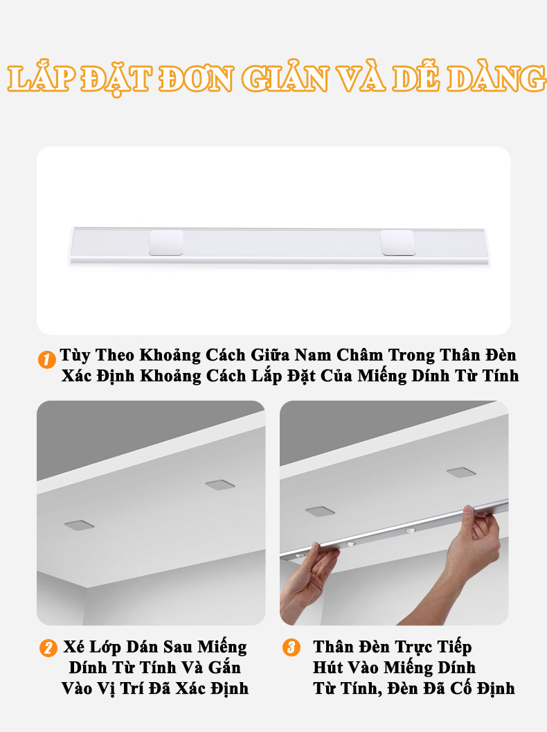 Đèn LED Trang Trí Cảm Biến Chuyển Động Hồng Ngoại KUNBE Đèn Mắt Mèo Decor Với Ánh Sáng 3 Màu, Hiệu Ứng Độc Đáo, Nhiều Kích Cỡ Phù Hợp Trang Trí Tủ Đồ, Nhà Bếp, Phòng Ngủ, Phòng Khách