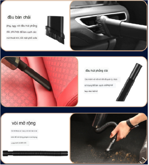 Máy Hút Bụi Pin Sạc Không Dây Cho Ô Tô, Gia Đình Vacuum Cleaner POWER HEPA 4.0