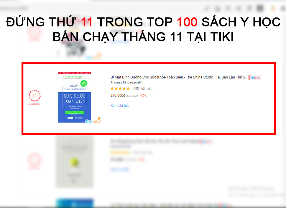 Bí Mật Dinh Dưỡng Cho Sức Khỏe Toàn Diện - The China Study ( Tái Bản)