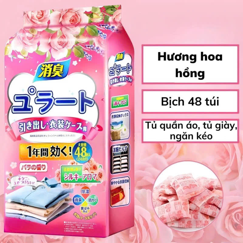 48 gói hút ẩm chống mốc dạng treo dùng cho tủ quần áo tủ giầy giúp hút ẩm quần áo tránh bị ẩm mốc