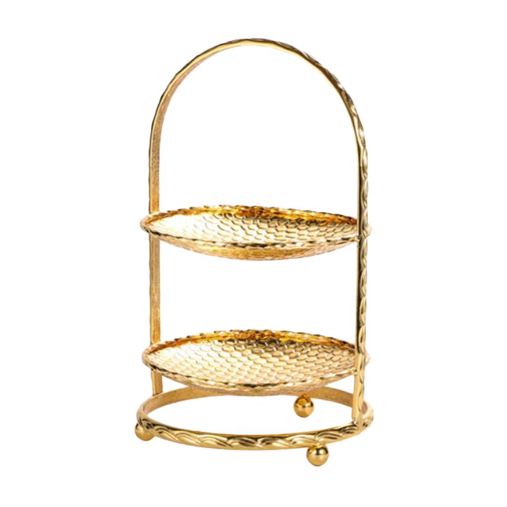 1/2/3 Tier Zinc Alloy Cake Stand Afternoon Tea Wedding Plate Party Tableware, Gold or Silver