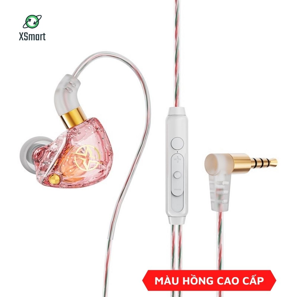 Tai Nghe Dây Nhét Tai Chống Ồn XSmart X6 Âm Thanh Siêu Bass Nghe Nhạc, Xem Phim, Chơi Game Cực Đã Tích Hợp Mic Lọc Âm, jack 3.5 - Hàng Chính Hãng