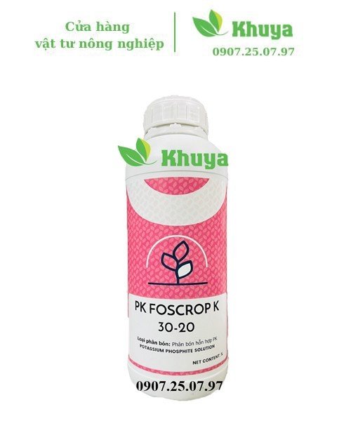 Phân bón hỗn hợp PK Foscrop K 30-20 1 lít Đậu trái - Ngừa bệnh thối rễ