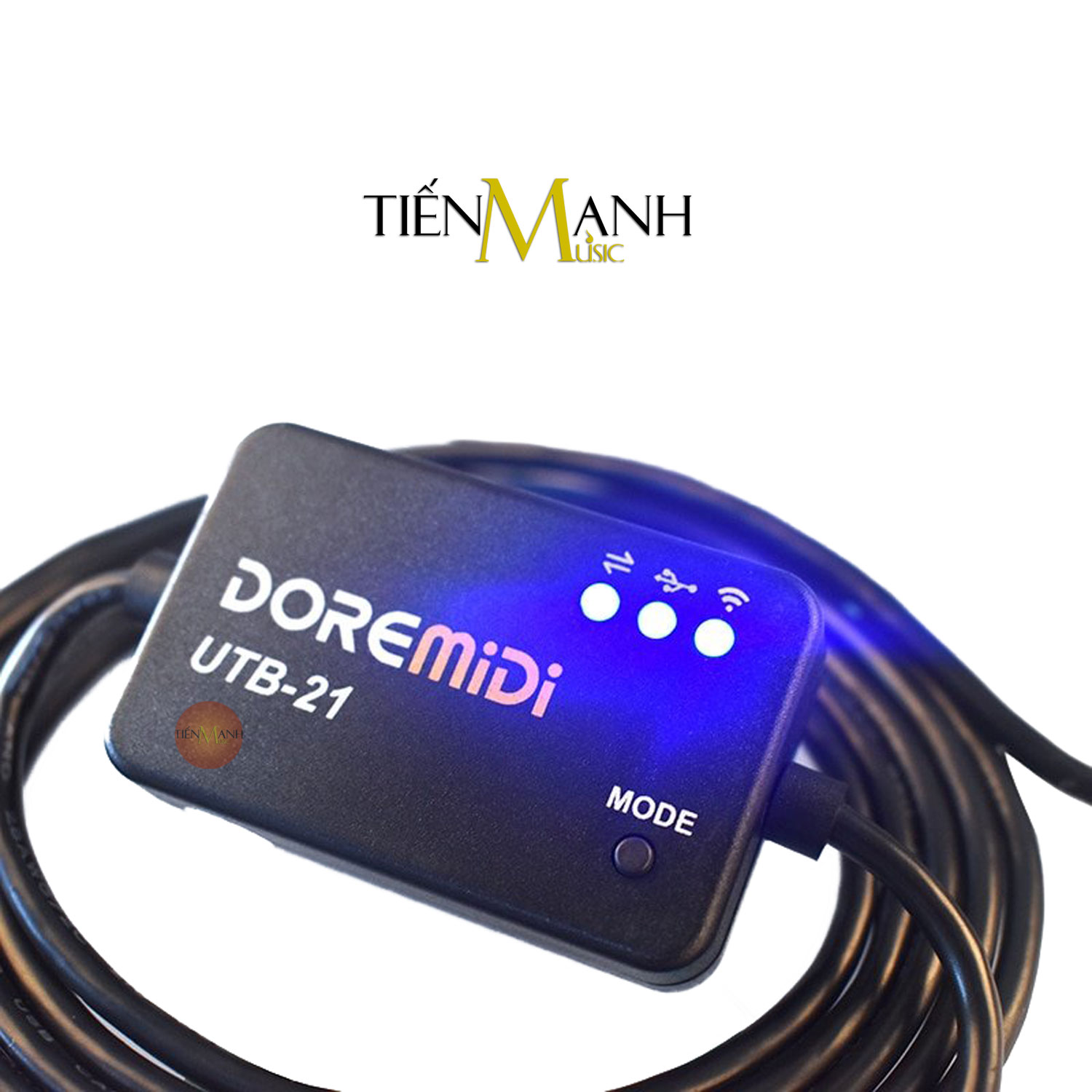 Cáp Midi Không Dây Đầu Cắm USB-B DOREMiDi UTB21 - Bluetooth 5.0 Tốc Độ Cao Cho Đàn Piano, Organ, Keyboard UTB-21 Hàng Chính Hãng - Kèm Móng Gẩy DreamMaker