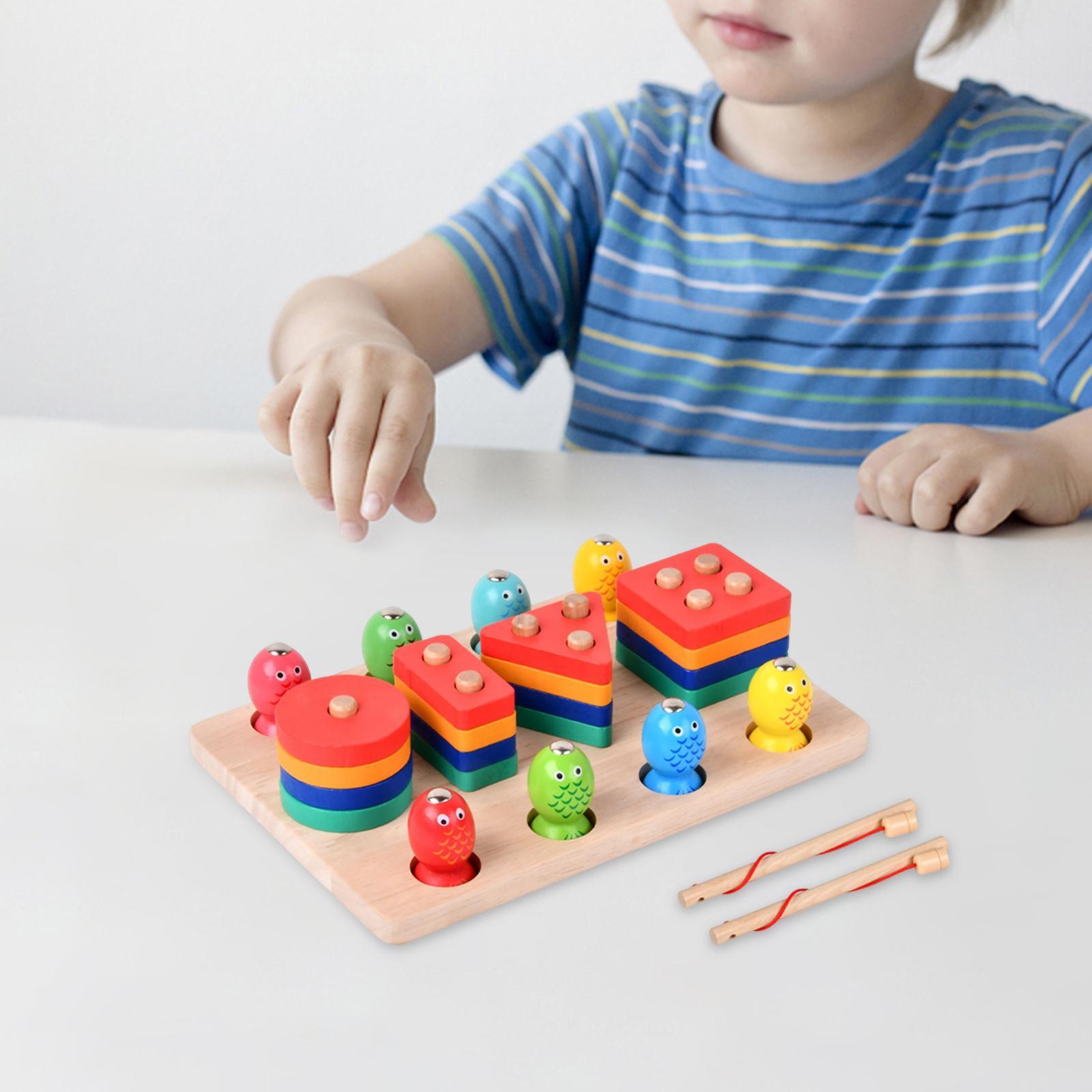Wooden Sorter Stacking Toy Develop Fine Motor Skill for Toddlers Kids