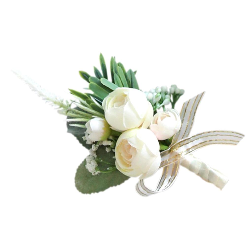 Artificial Flower Bud Boutonniere Wedding Party Groom /Best Man /Bride Maid