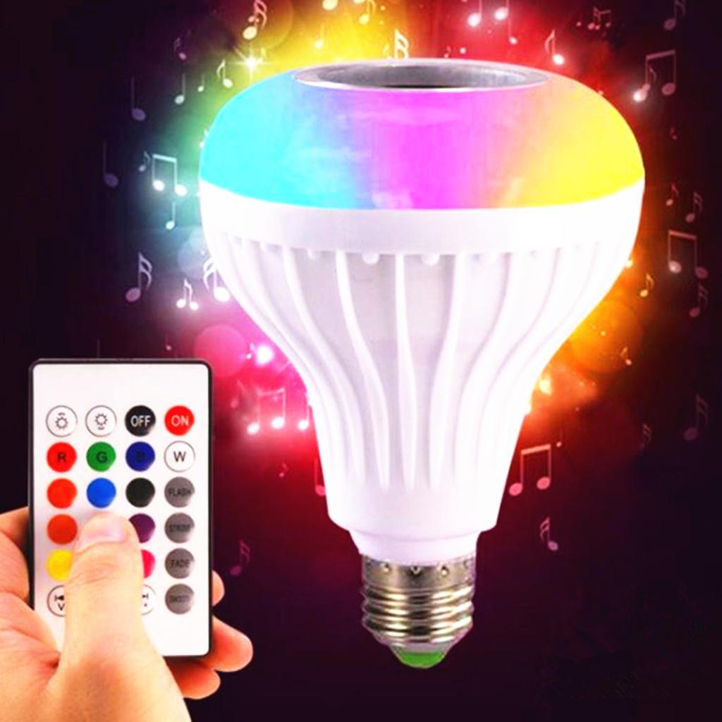12W E27 12-LED RGB Wireless Bluetooth  Speaker &Light Bulb Lamp