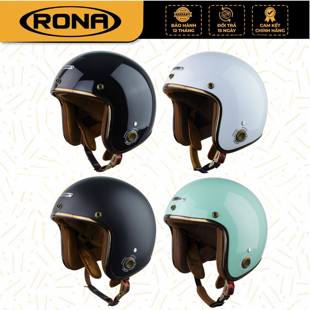 Mũ Bảo Hiểm 3/4 RONA R8 Freesize Vòng Đầu 55-59cm - Hàng Chính Hãng - Màu