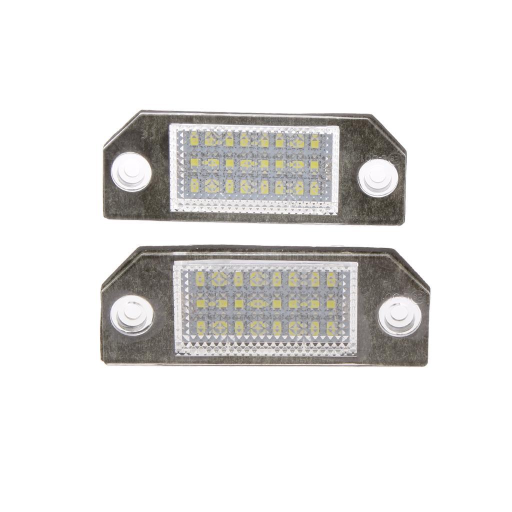 1 Pair White LED 3528 SMD Car License Plate Light Lamp Bulb for Ford Focus