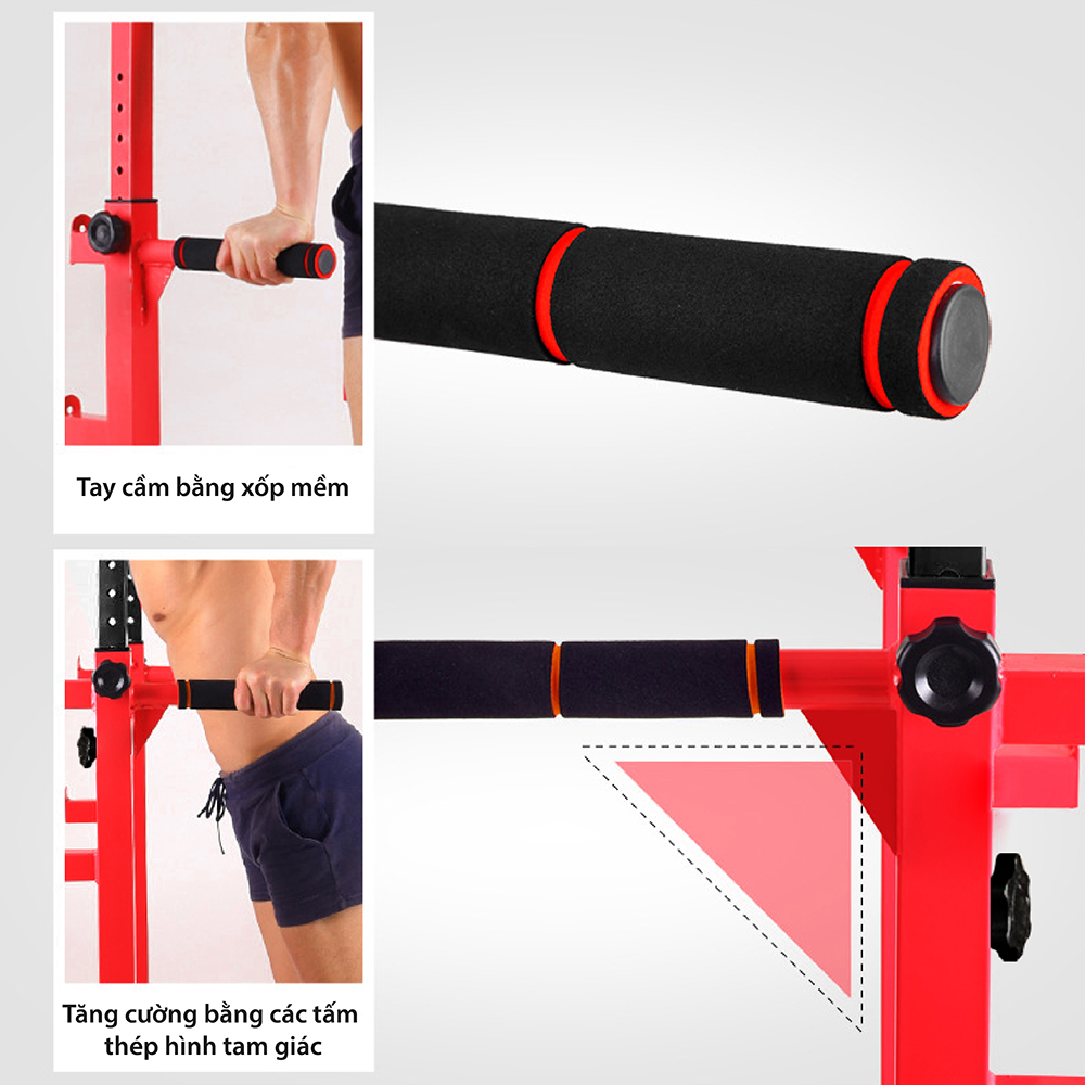 BG Bộ xà đơn, xà kép đa năng cao cấp CHINNING DIPPING - RED