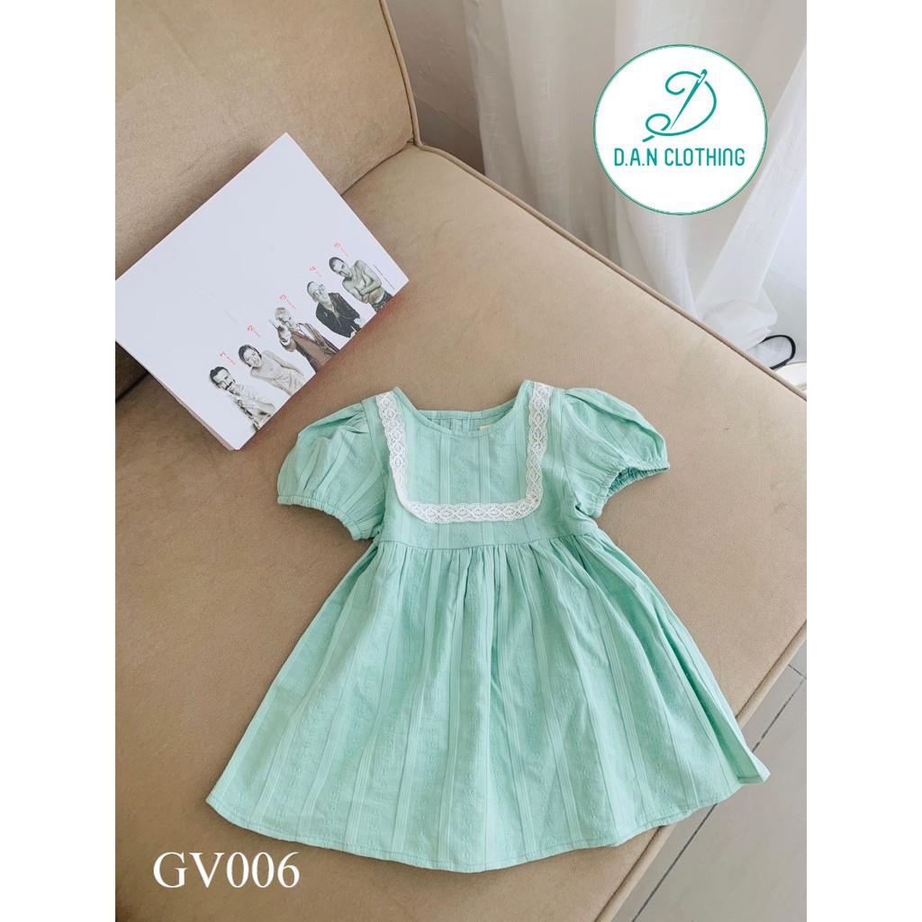 Váy Bé Gái Xòe Thanh Lịch Màu Xanh Nhẹ Cho Bé Từ 8 đến 25Kg