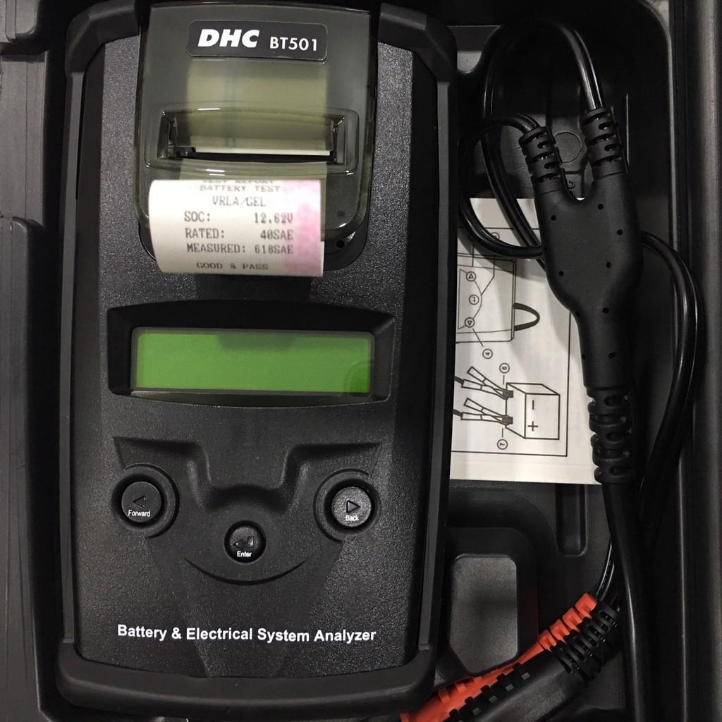 Máy Kiểm Tra Bình Ắc Quy xe máy, thiết bị kiểm tra, máy test, máy đo bình ắc quy ô tô và hệ thống điện DHC BT501, có in