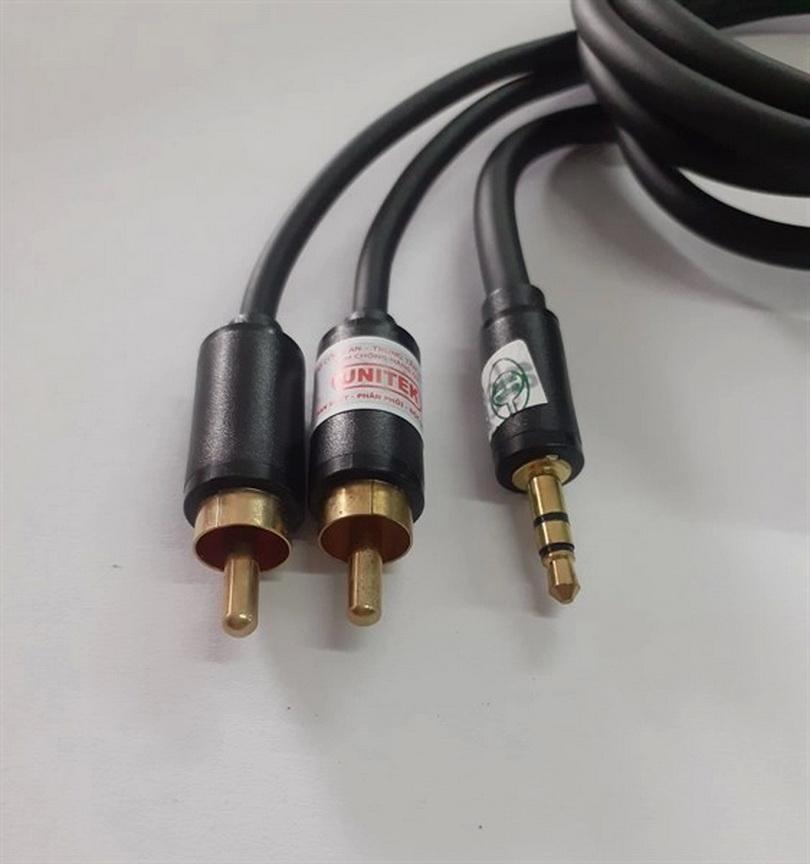 CÁP LOA 3.5MM -&gt; 2 AV 1.5M UNITEK (Y-C 938BK) - HÀNG CHÍNH HÃNG