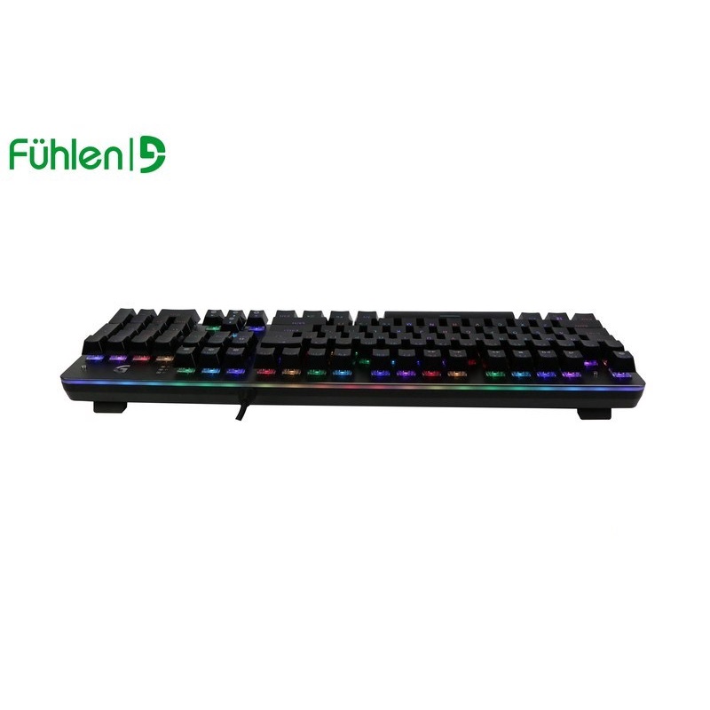 Bàn phím cơ gaming Fuhlen S Subverter đèn led RGB - Blue Switch Black - Chính hãng - Có tem Ninza chống hàng giả- Hàng Chính Hãng