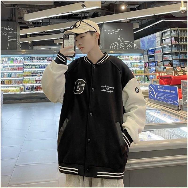 Áo Khoác Cardigan Bomber Nỉ Bông IN LOGO G Form Rộng Basic Nam Nữ Unisex Ulzzang