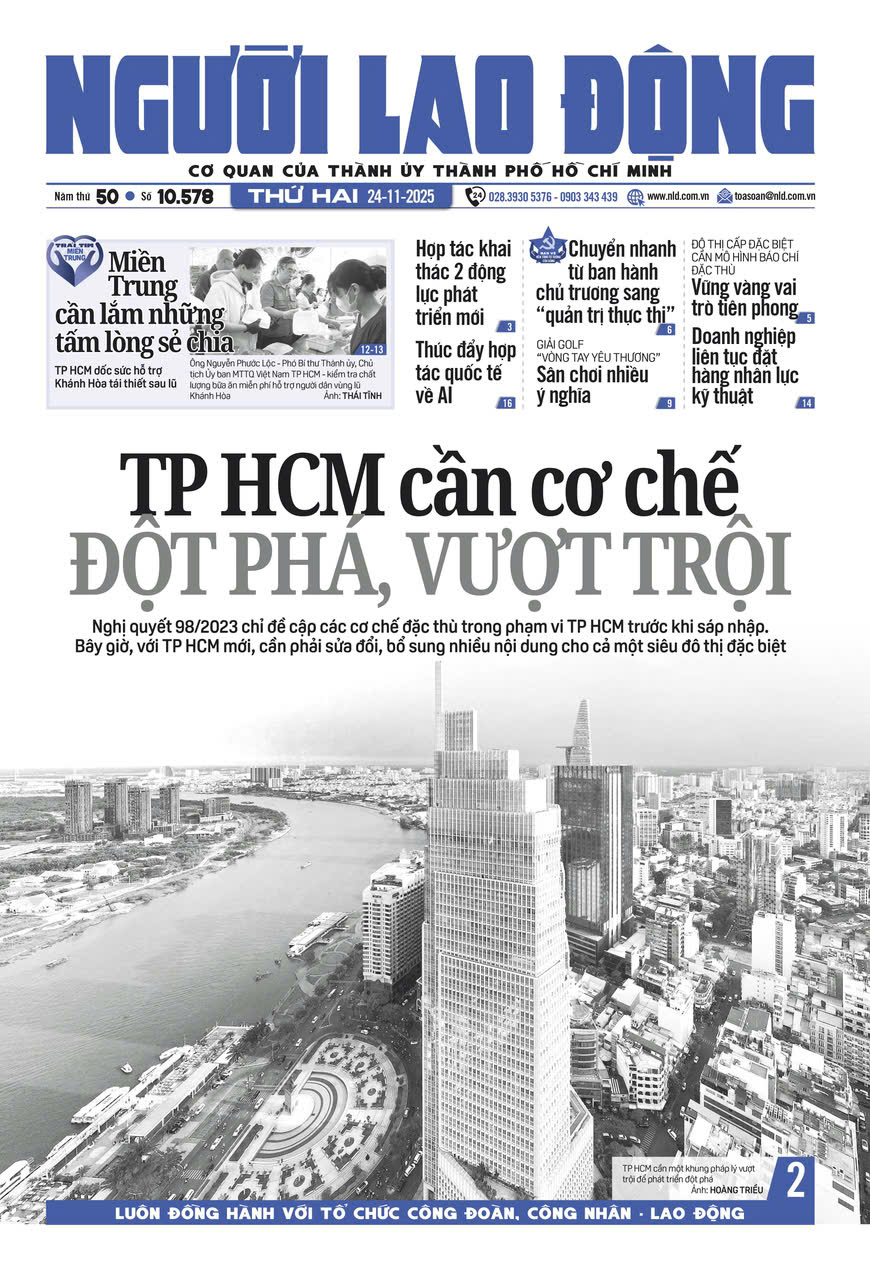 Nhật báo Người Lao Động từ ngày 24-11-2025 đến 30-11-2025