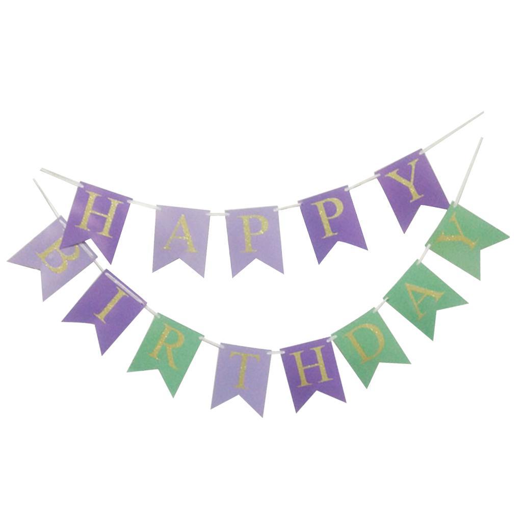 Gold Letters Bunting Banner Party Hanging Decor