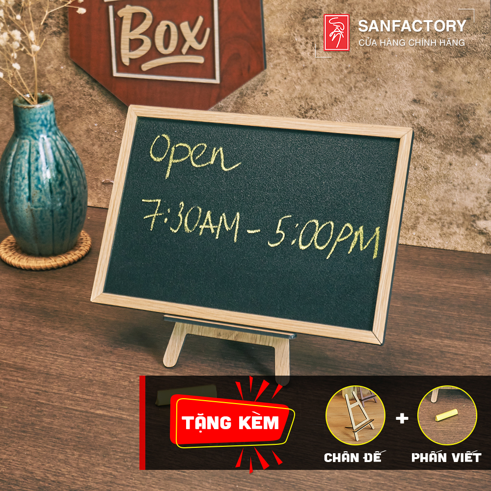 Bảng đen viết phấn để bàn, để quầy bằng gỗ ghi menu quán, viết giá thực đơn, thông tin nhà hàng, khách sạn, quán cafe