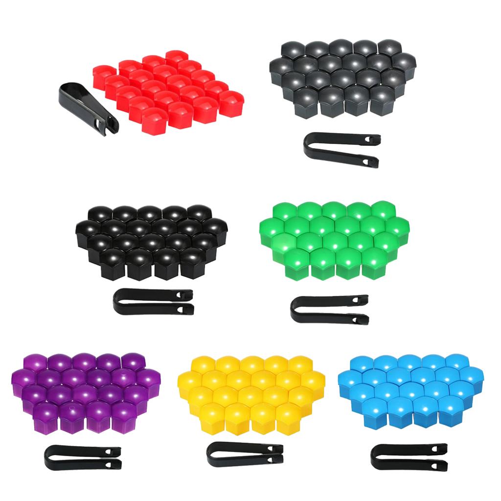 20pcs Universal 19mm Wheel Nut Covers Lug Nut Caps Screw Protector Red