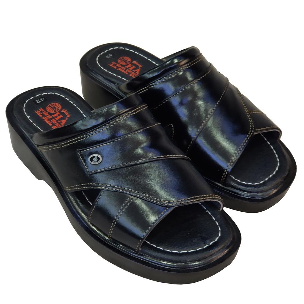 Dép Nam Quai Ngang HÀ NAM Da Bò Thật Cao Cấp DNA2126c