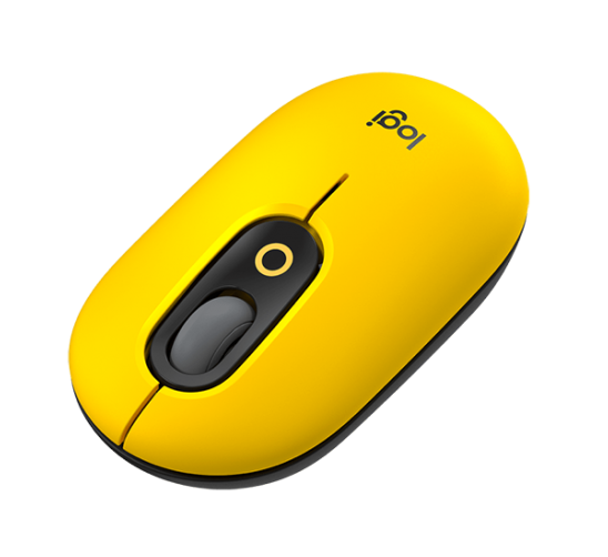 Chuột không dây Logitech Pop Mouse màu vàng-Hàng chính hãng