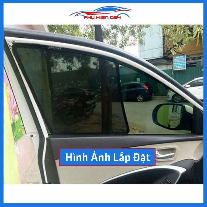Bộ 4 rèm chắn nắng nam châm Santafe 2019 khung cố định chống tia UV