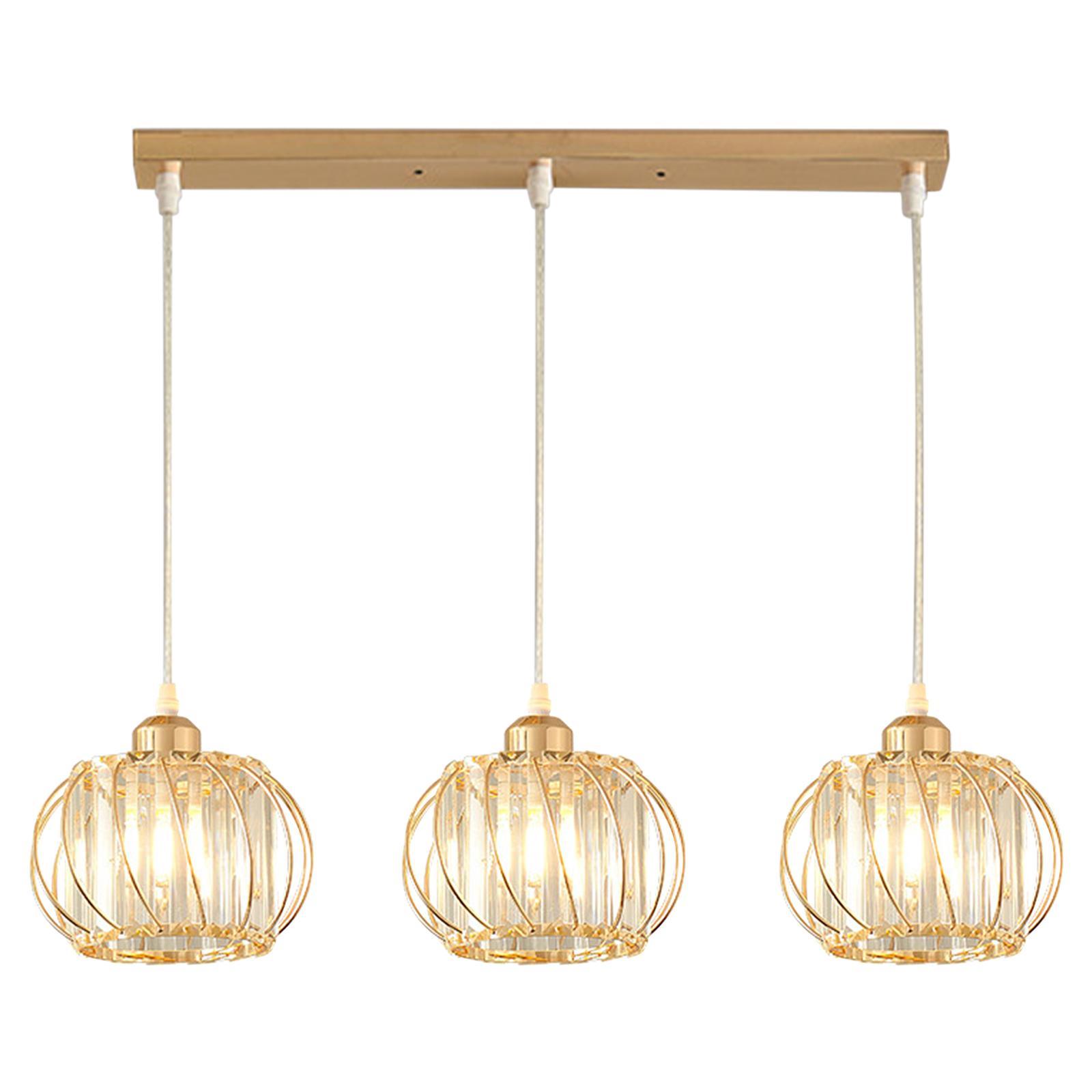 3 Light Crystal Pendant Light Fixture Modern Adjustable for Dining Room Restaurant