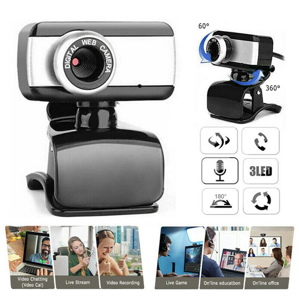 Rotatable HD Web Camera Cam Digital Webcam Camera USB2.0 CMOS With Microphone For PC Laptop