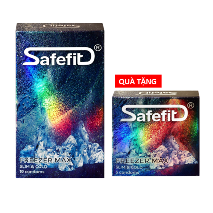 Bao cao su siêu sỏng mát lạnh Safefit FreezeMax - hộp 10 chiếc tặng hộp 3 chiếc