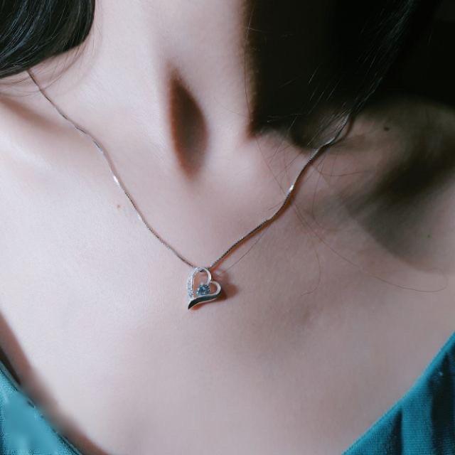 Dây chuyền nữ kèm mặt dây chuyền hình trái tim chất liệu bạc thật không xi mạ trang sức Bạc Quang Thản - QTBTS4
