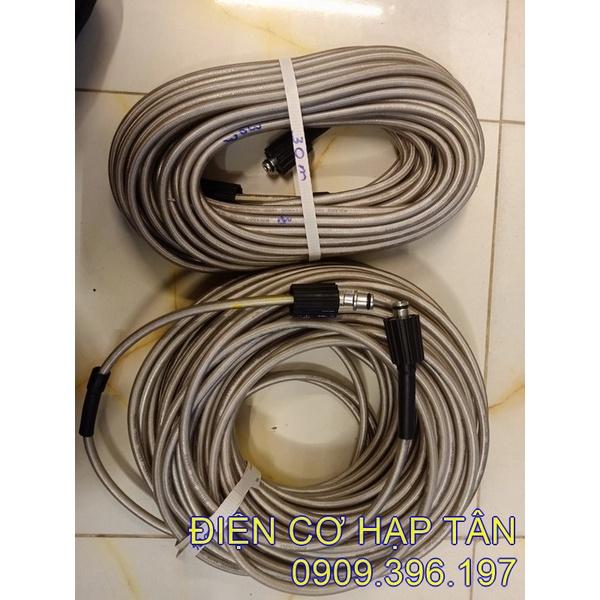 Dây xịt rửa xe cao áp trắng 8m – 10m- 15m – 20m – 30m - 50m hai đầu răng 22mm