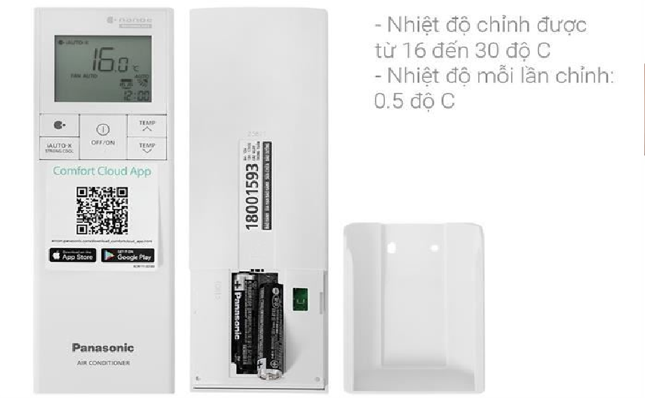 Máy lạnh Panasonic Inverter 2 HP CU/CS-U18BKH-8 - HÀNG CHÍNH HÃNG - CHỈ GIAO HCM