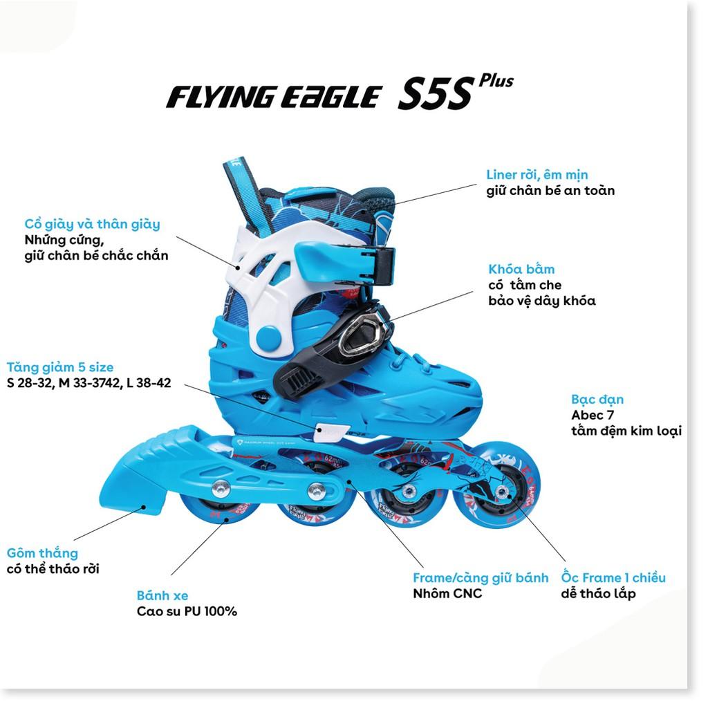 Giày trượt patin trẻ em, giày trượt patin Flying Eagle S5S Plus Fullbox 3 màu lựa chọn, giày patin trẻ em, giày patin fl