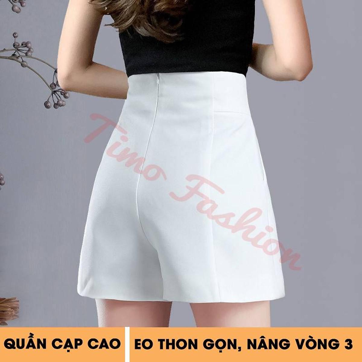 Quần short đùi nữ cạp cao, quần sooc nữ đi chơi đẹp thời trang phong cách trẻ trung, năng động chất tuyết mưa, aloha