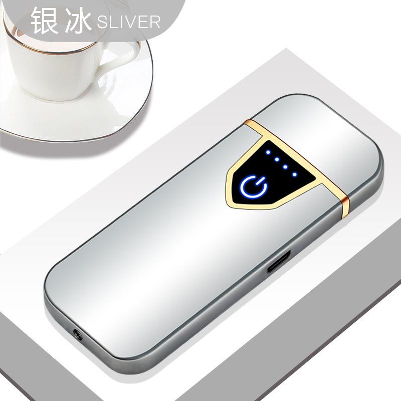 Đảm bảo chất lượng 711 cảm ứng vân tay sạc bật lửa chống gió cảm ứng siêu mỏng usb logo cố định bật lửa điện tử