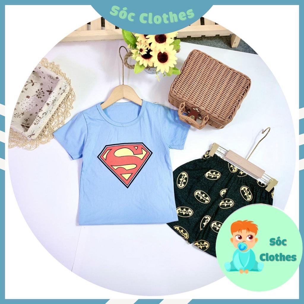 Bộ Cotton Hoạ Tiết Siêu Anh Hùng Cho Bé Trai Mặc Hè Size nhở 20-30kg