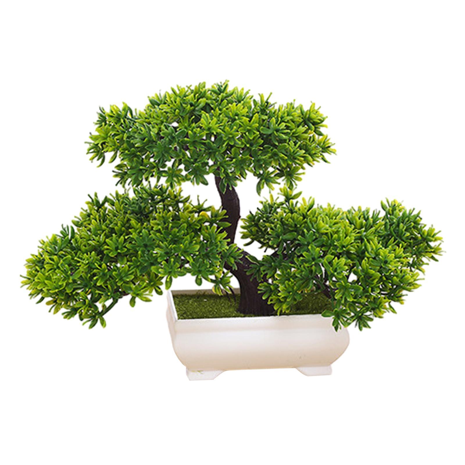 Artificial Bonsai Tree Desk Potted  Tree for Living Room Shelf Fireplace