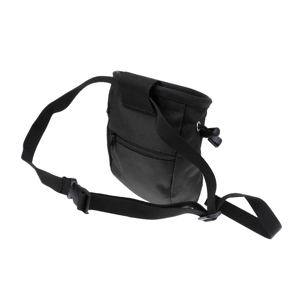 Rock Climb Caving Bouldering Chalk Bag Giving Bag with Belt Black