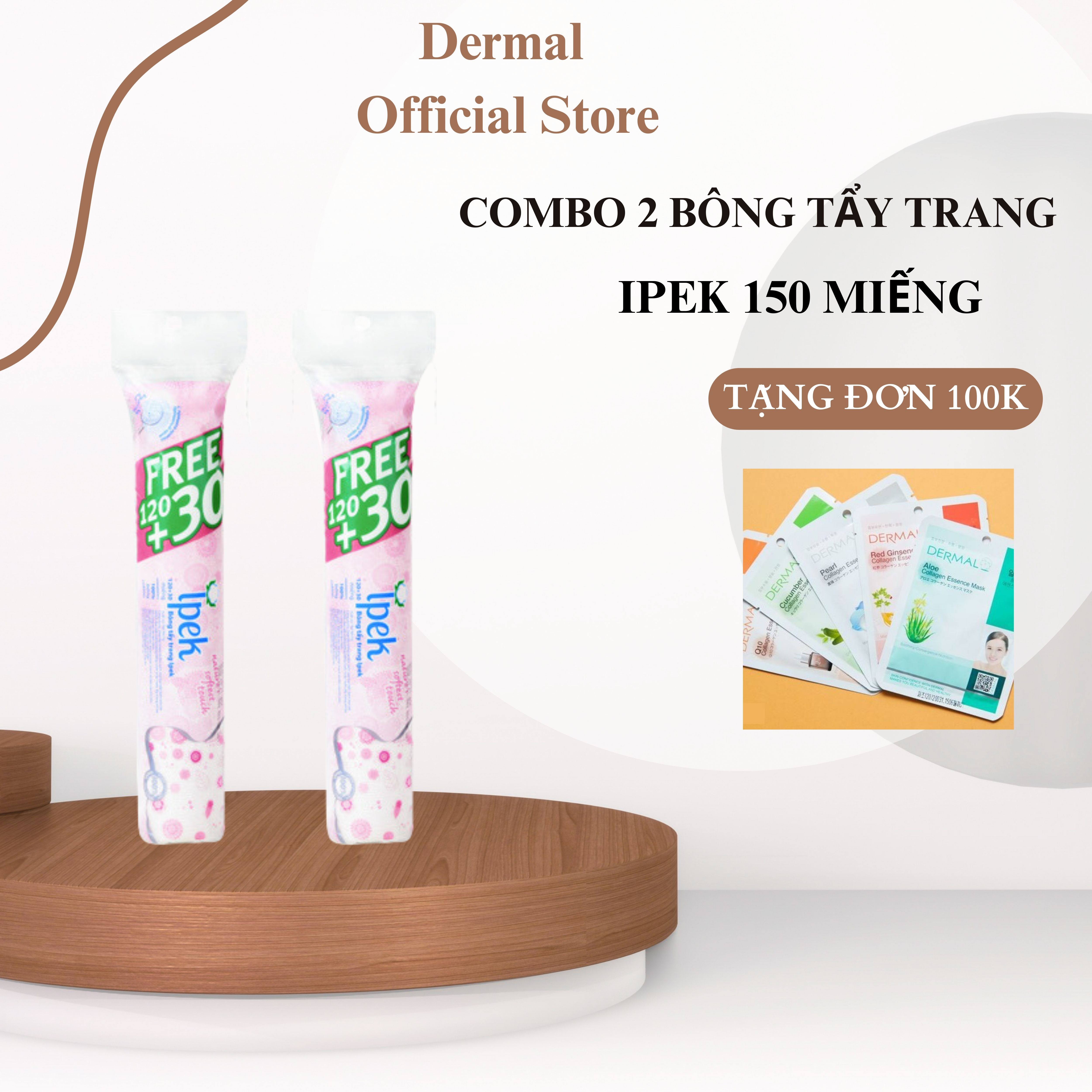 Combo 2  bông tẩy trang Ipek 150 miếng siêu mềm