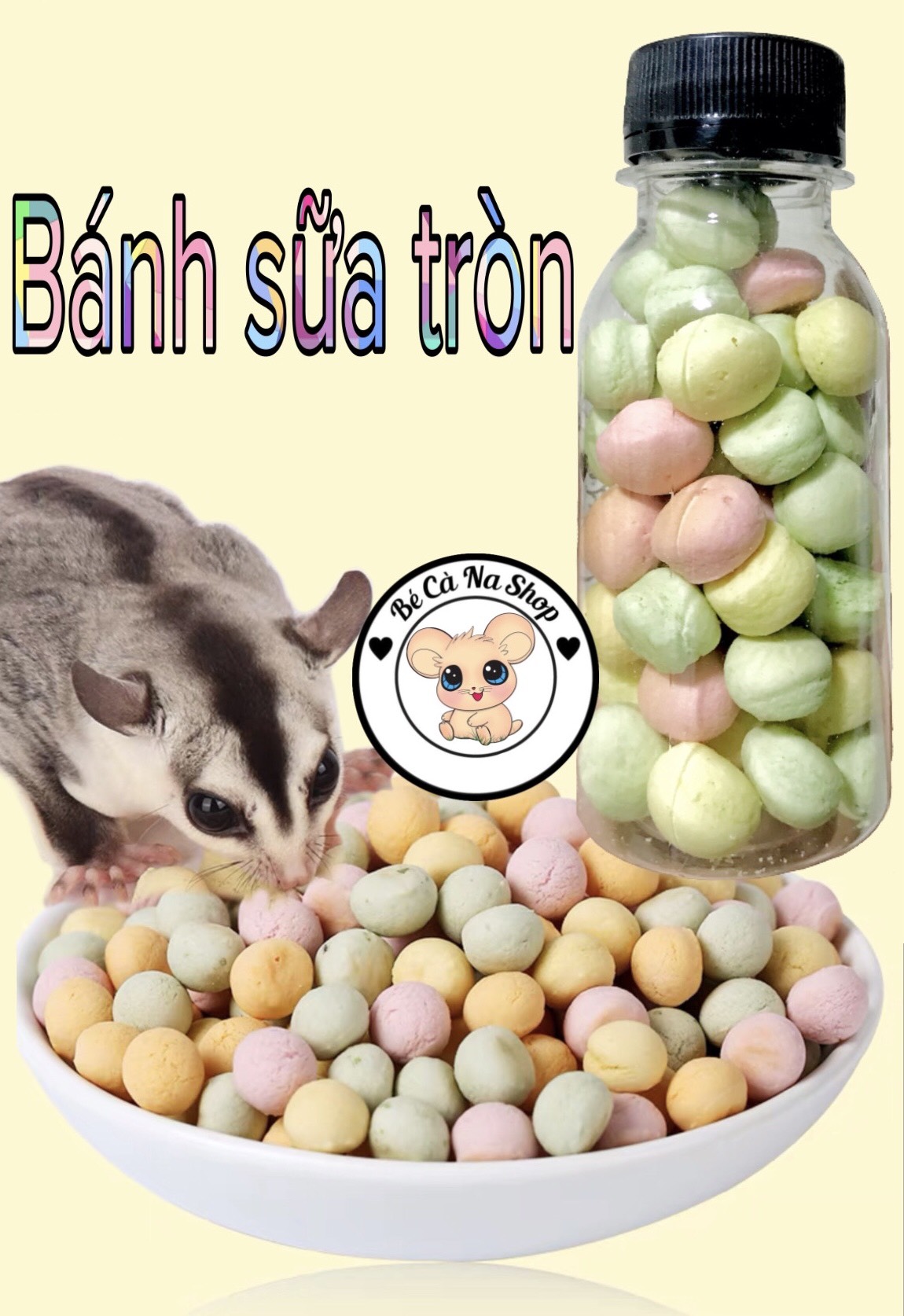 Bánh men sữa viên tròn , thơm béo .thức ăn ngon, bỗ dưỡng cho hamster thỏ bọ sóc chinchilla ....