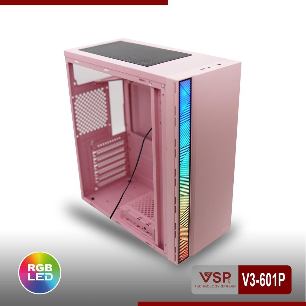 Thùng Máy Tính Case VSP V3-601 Tích hợp LED RGB (Chưa Bao Gồm Fan)