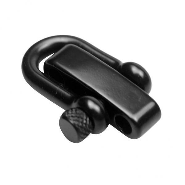 6xU Flat Adjustable Shackle Buckle Clasp for Survival Paracord Bracelet Black